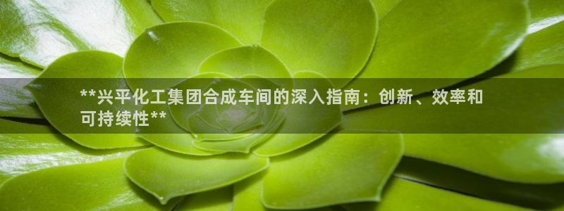 球盟会能提现吗：**兴平化工集团合成车间的深入指南：创新、效