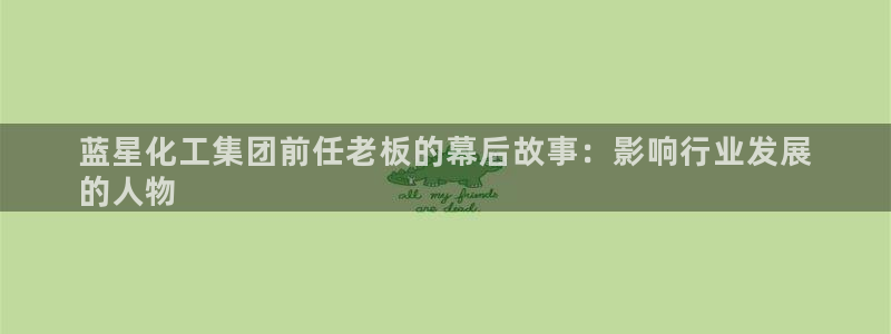 球盟会有限公司怎么样：蓝星化工集团前任老板的幕后故事：影响行