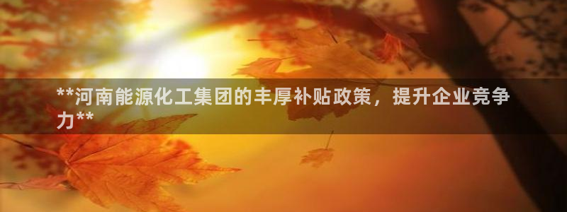 球盟会黑台：**河南能源化工集团的丰厚补贴政策，提升企业竞争