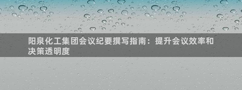 球盟会有没有黑单的活动：阳泉化工集团会议纪要撰写指南：提升会